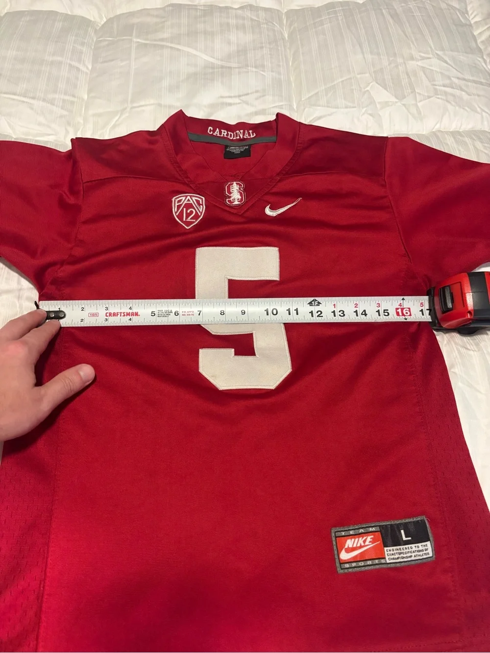Vintage Christian McCaffery Stanford Cardinal Nike Team Stitched Jersey Youth L
